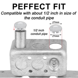Yaocom 36 Pcs Knockout Seal Electrical Box Knockout Plugs for 1/2 Inch Pipe, Round Steel Removable Seal Electrical Box Fittings for Closure Unused Electric Box Outlets