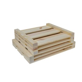 Farrinne Wooden Slatted Crate, 16x16x13 Inch Outside Dimensions Knockdowm Style
