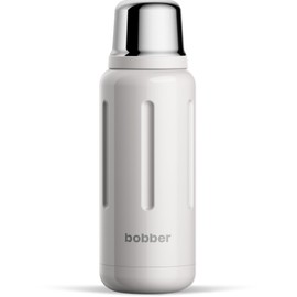 BOBBER 34 oz Stainless Steel Travel Thermos for Hot and Cold Drinks – Dishwasher Safe Metal Water Bottle with Cup Lid – Keeps Hot for 48 Hours – BPA-Free, Vacuum Insulated (Sage Green)