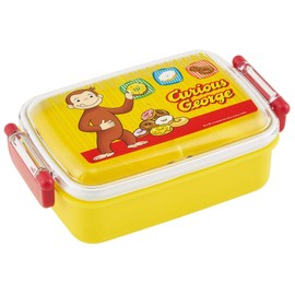 Skater RBF3ANAG-A Children's Antibacterial Lunch Box, Fluffy, 15.9 fl oz (450 ml), Curious George, Boy, Made in Japan