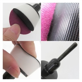 KiheNe Bowl Sander Sanding Tool for Woodworking 1&2&3Inch Hook & Loop Sanding PU Pad Long Hardwood Handle Sandpaper and Foam Pad (Color : A, Size : 2inch pad)