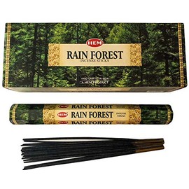 Hem Rain Forest Incense Sticks Agarbatti Indian Natural Fragrance Hand Rolled Pack of 6