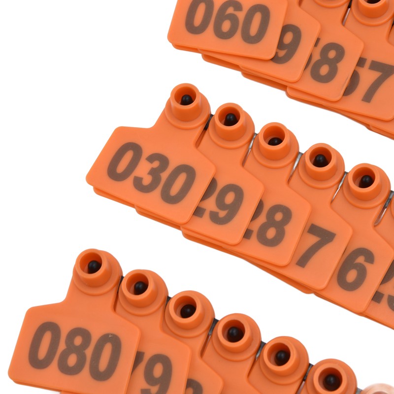 100Pcs TPU Pig Cow Ear Tag with Number 001‑100 Ear