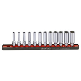 Sonic 101202 1/4 Inch Socket Set 12 Point Long Socket Strip 4 4.5 5 5.5 6 7 8 9 10 11 12 13 mm
