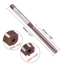 sourcing map Hand Reamer 6mm Alloy Tool Steel H8 6 Straight Flutes Hand Milling Cutter Tool Metric Reaming Drill Bit for Metal
