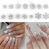 20Pcs Snowflake Nail Charms Bows Nail Art Charms Christmas Nail
