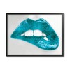 Stupell Industries Modern Blue Fashion Lip Bite Feminine Glam Photography,