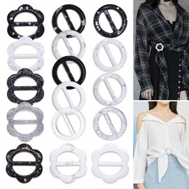 SEMINI 16 clips para camiseta de 1.2 pulgadas, forma redonda, de plástico, para bufanda, anillo de clip con varios colores (interior de 1.2 pulgadas, color 1)