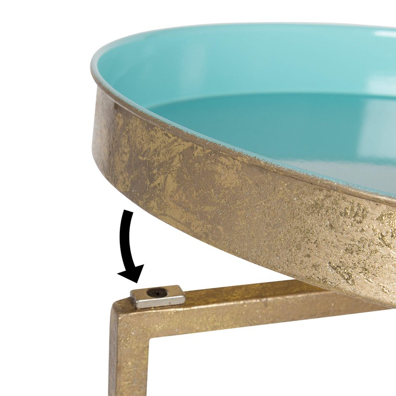 Kate and Laurel Celia Round Foldable Tray Accent Table, 14"