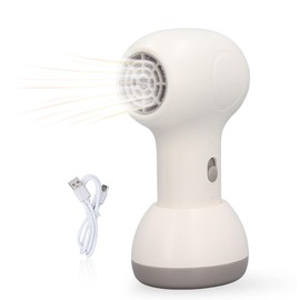 Secador de Pelo Inalámbrico, Secador Pequeño Portátil de 2 Velocidades, Recargable por USB, 2000 MAh, Secador de Pelo Termostático Inteligente y Silencioso para Bebés y (Blanco