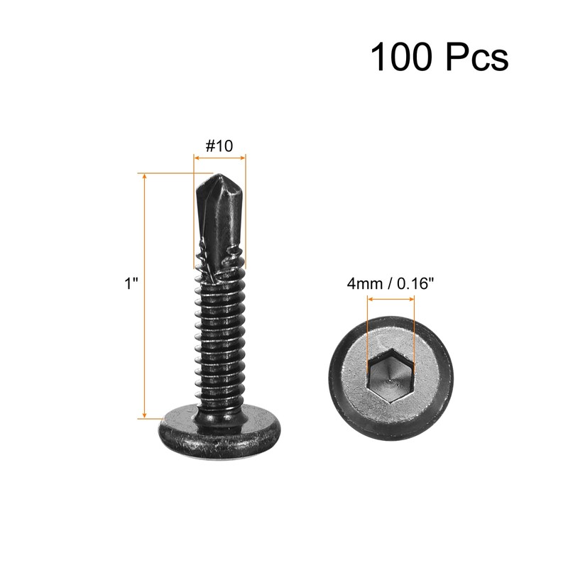 uxcell Hex Socket Self Tapping Screws, #10 x 1 410