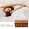Wooden Digital Alarm Clock, Quiet LED Display, Adjustable Brightness/Sound Control,