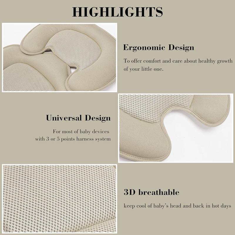 Storchenbeck Newborn Baby Pillow with 3D Mesh for Stroller, Car