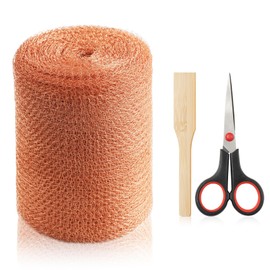 Copper Mesh Rodent Control Kit - 5 in x 105 ft Copper Mesh Roll, Rust Proof Wire Mesh, DIY Mice Defensive Mesh for Pest Bat Bird Snail and Rodent Control