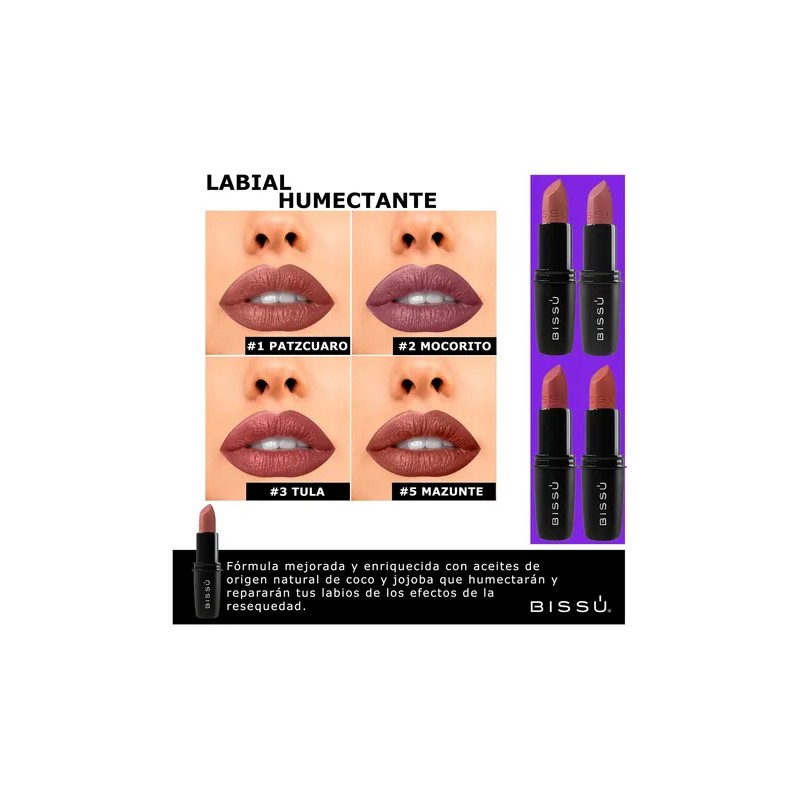 Kit Set 12 Labiales Bissu Humectantes Tonos Cafés/rojos