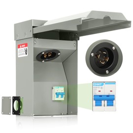 Fancat Pre-Drilled 30 Amp Generator Inlet Box, NEMA L14-30P Power Inlet Box for 4-Wire Generator Cord,Generator Inlet 125/250V,3750/7500W,ELT Approved, Waterproof, Large Space.