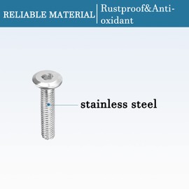 QUARKZMAN Set of 5 Screw Posts M6 x 20 mm Hexagonal Base Nail Rivet Button for Bookbinder Leather DIY Silver