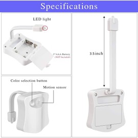 ProBytes 8 Colour Changing RGB Toilet Bowl LED Light - Automatic Glow in Dark/Night time Motion Sensor, All Types of Toilets, Style, Décor, Prevent Accidents, 3 x AAA Powered, Class A - White 2 Pcs