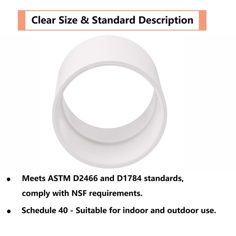 4" PVC Pipe Coupling Adapter Pipe Fittings (Socket x Socket)
