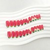 Strawberry Press on Nails Short Coffin Fake Nails Glossy Acrylic