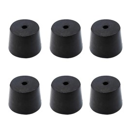 ZYHW 6Pcs Solid Rubber Stopper Bungs with Hole 27mm to 34mm Solid Test Tubes Bungs Stopper for Flask, Plug Holes and Test Tube(Black)