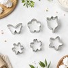 6PCS 3-Inch Flower & Butterfly Cookie Cutters, Stainless Steel