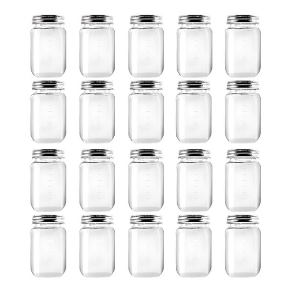 novelinks 16 Ounce Clear Plastic Jars Containers With Screw On