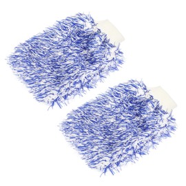 M METERXITY 2 Pack Dust Removal Gloves - Household Plush Mitten, Soft & Fluffy, Apply to Kitchen/Garden/Room (9.06 x 6.3 Inches, Blue White)
