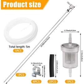 Kraftstoff Standrohr set, 52cm Tankentnehmer mit 1 Ölfilter 1 Kraftstoffleitung 2 Verbindungsrohr 4 Schlauchschelle für Eberspacher Webasto Heizsysteme
