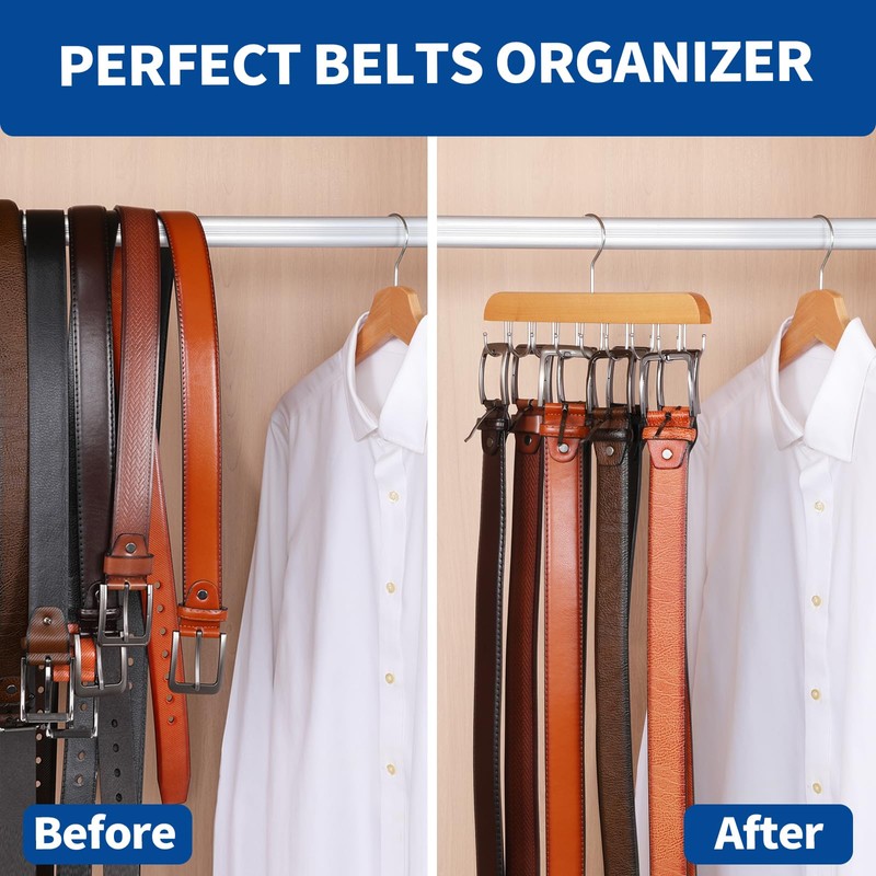 ELONG HOME Belt Hanger for Closet, 2 Pack Closet Organizers