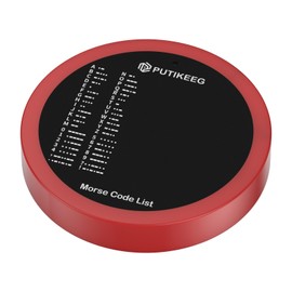 PUTIKEEG Morse Code Round Table Key morse code List Learning Shortwave Radio (Red)
