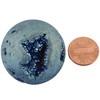 SUNYIK Lake Blue Titanium Coated Druzy Geode Sphere Ball,Crystal Quartz