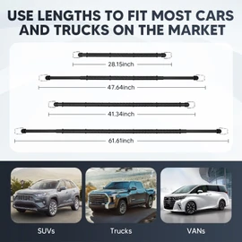 Autofit Heavy Duty 100lb Weight Capacity Truck Clothes Hanger Bar,27.5'' to 64" Wrinkle Adjustable Metal Clothes Rod for Sedans, SUVs, Trucks Cars