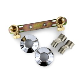 Wärmer System 15mm x 1/2 Concealed Shower Screen Bracket Fixing Plate with S Connector Adapter: Secure Installation for Shower Faucets