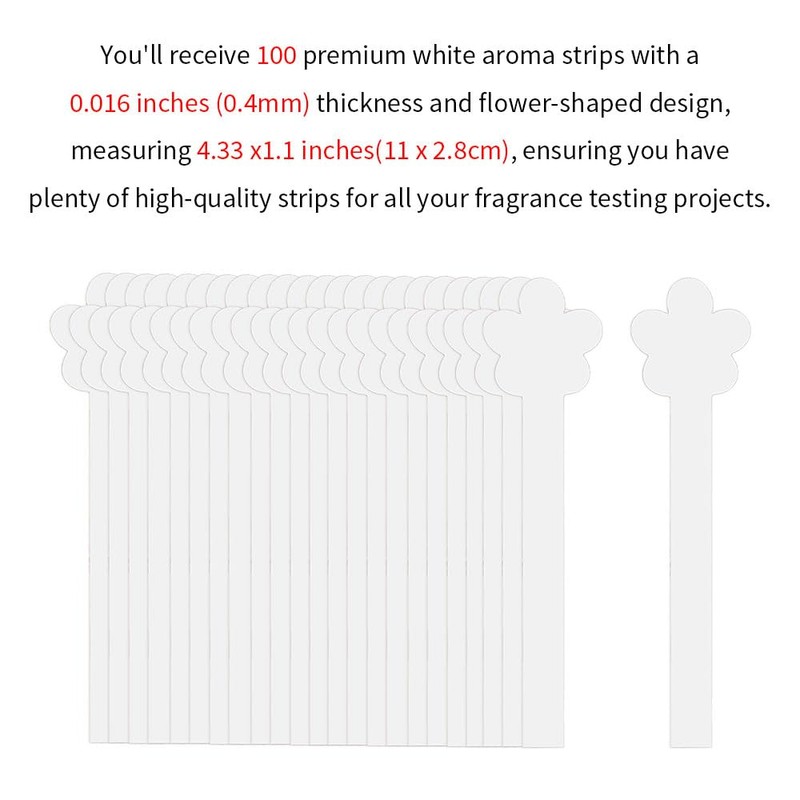 Acoeitl 100 Pcs Perfume Tester Strips White Fragrance Blotter Test