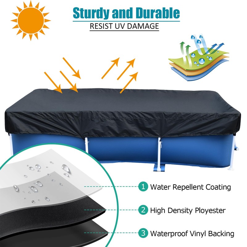 8.5 x 5.6 ft Rectangle Pool Cover, 102" X 67"