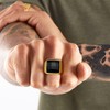 Bestyle Thick Men Gold Ring-15mm*15mm Black Onyx Gemstone Ring-Chunky Cool