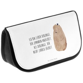 Mr. & Mrs. Panda Cosmetic Bag Marmot Gift Toiletry Bag Animal Motifs Toiletry Bag Animals Happiness Cosmetic Bag, White, Hand Drawn