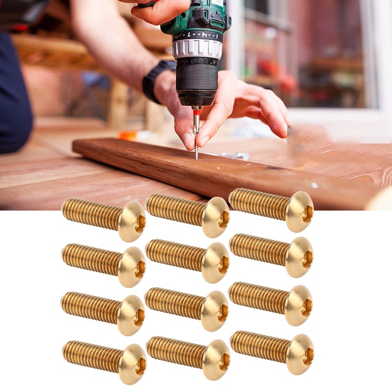 50Pcs Round Hex Socket Screw Copper Fastener Hardware Tools Industrial