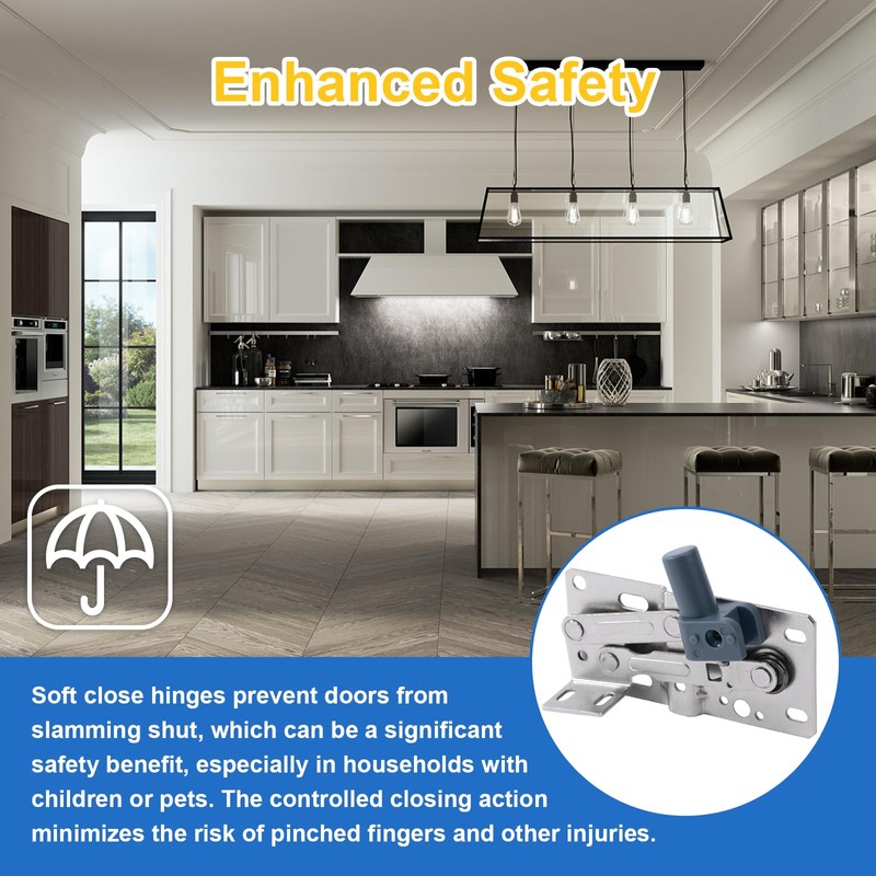 Replacement Pair of Soft Close Pivot Hinges LD-0220-50SC Cabinet Hinges