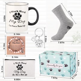 Dog Mom Gifts For Women,Funny Dog Mom Mugs Bracelets for Dog Lovers,Dog Themed Gift Basket,Dog Mom Mothers Day Birthday Gifts for Wife Grandma Sisters.
