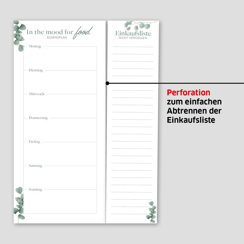 Primus Print Menu Planner with Shopping List - Food Planner