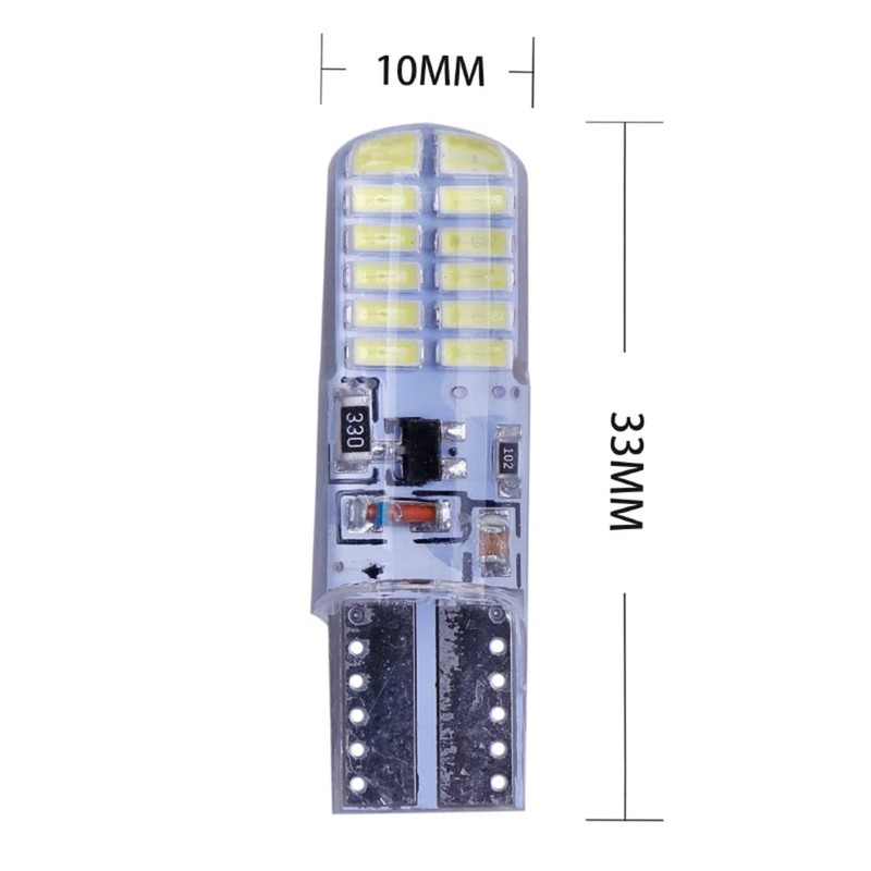 PNNNU 10Pcs W5W T10 Strobe Flash LED Silicone Gel Light