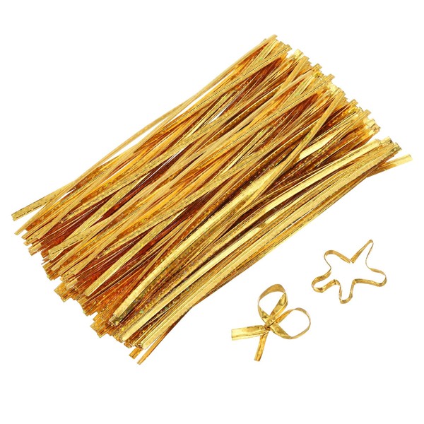 uxcell 6" Twist Ties, Metallic Twist Ties, Reusable Plastic Coated