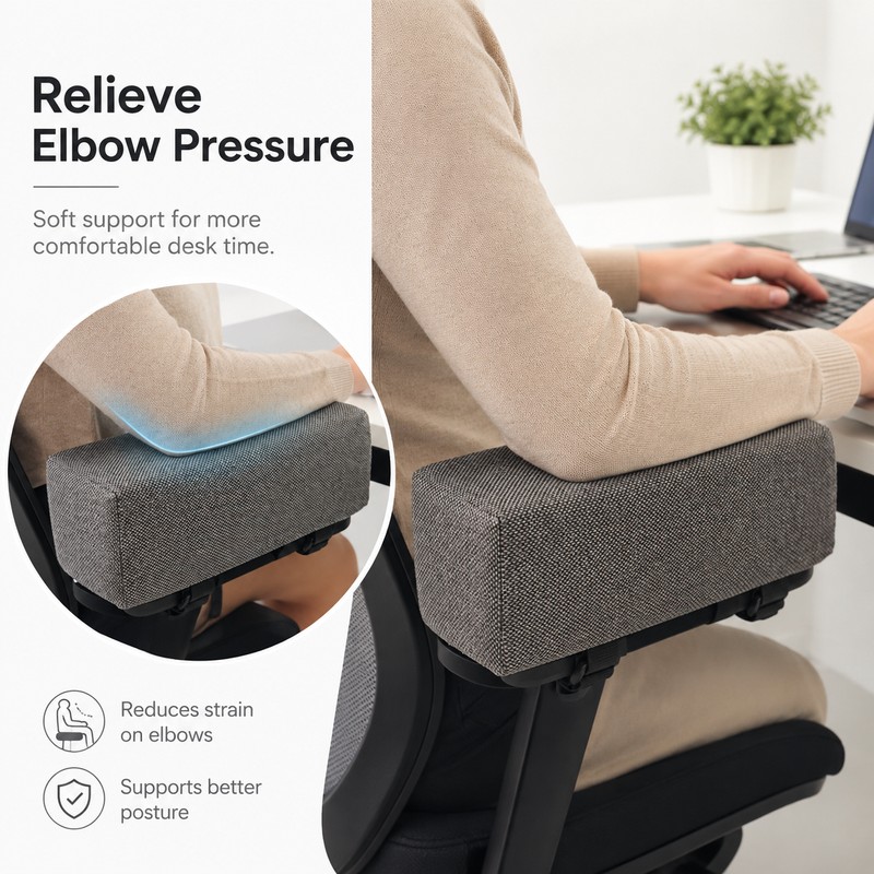 Office Chair Armrest Pad for Elbow Comfort – Soft Foam