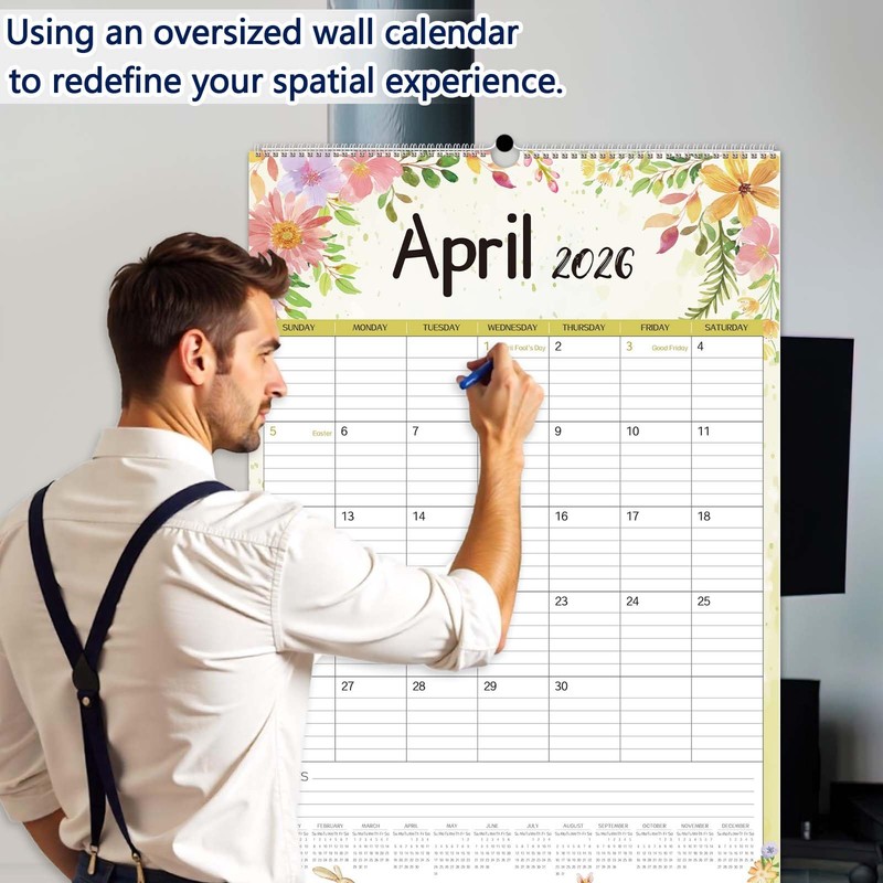Guasslee 2026 Large Wall Calendar,20"x 30" Vertical Jumbo Hanging Wall