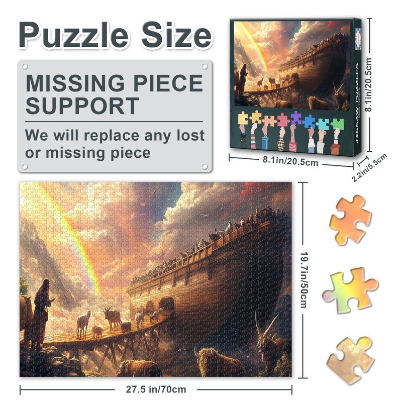 TUMOVO Noah's Ark 1000 Piece Puzzle for Adults, Religious