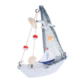Operitacx Sailboat Model Decoration Wooden Boat Model Miniature Craft for Home Decor Nautical Style