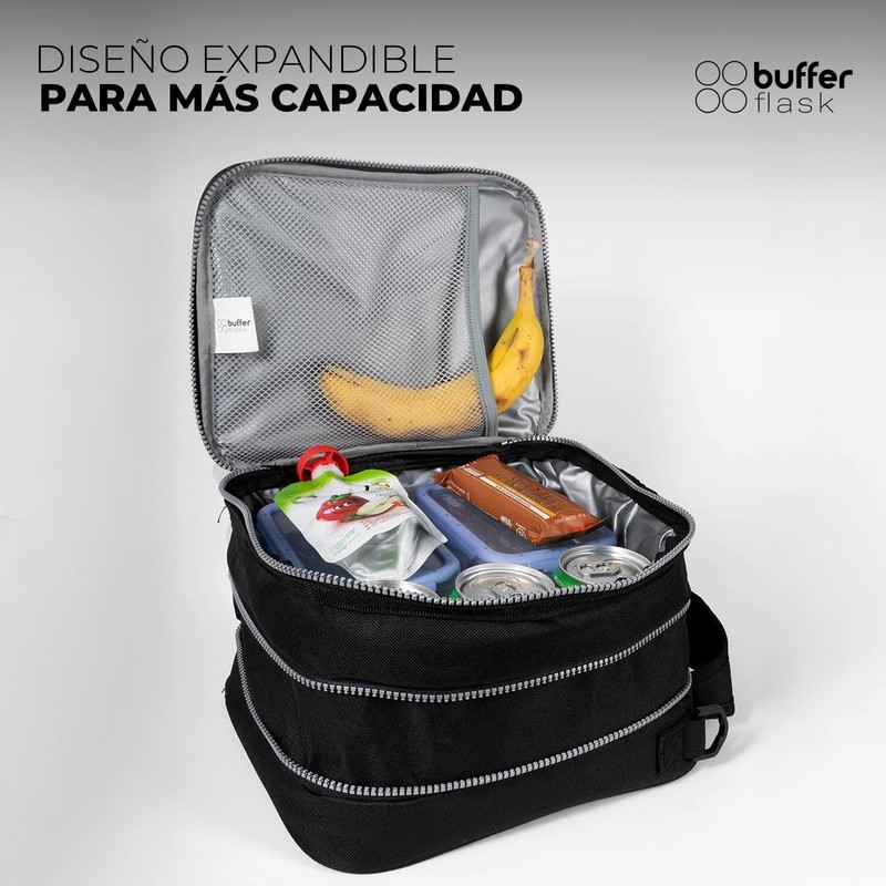 Buffer Flask Lonchera Térmica Grande Expandible para Adultos Amplia -