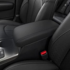 YOFAMO Center Console Cover for Kia Optima 2016 2017 2018 2019 2020 Accessories Armrest Cover Waterproof Anti-Scratch Leather Protector Pad Interior Accessories(Black+Black Stitches)